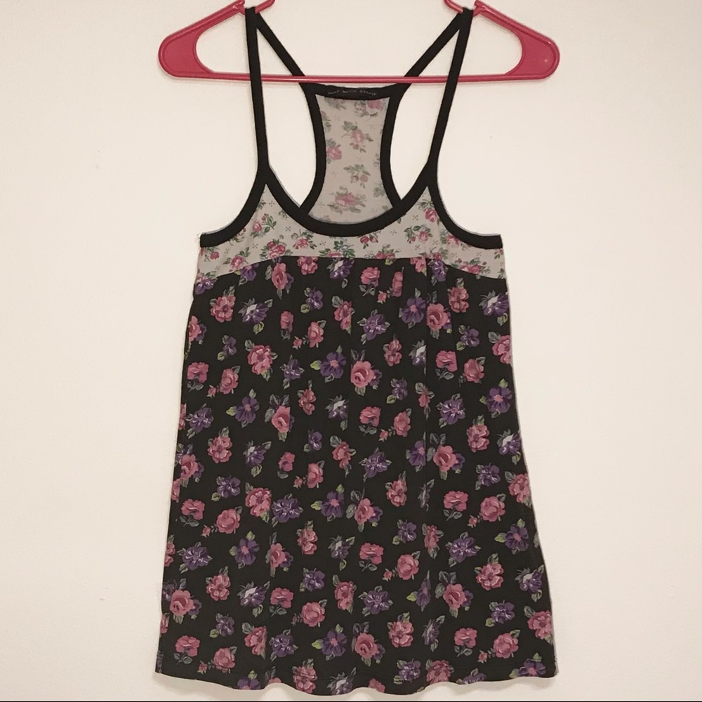 UO Two Toned Floral Tank Top - Truly Madly Deeply